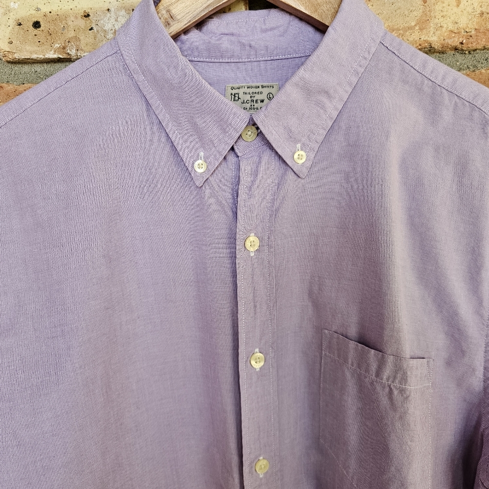 Mens J Crew Cotton Button-Down Dress Shirt